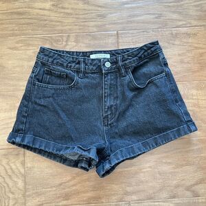 Pacsun Mom Short Size 26 Black Denim Jean Shorts Cuffed